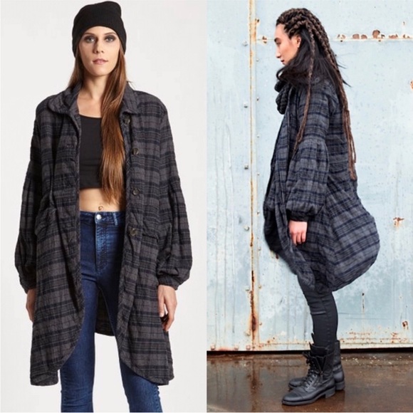 RARE! Free People Plaid Victorian jacket sz xs - Picture 3 of 16